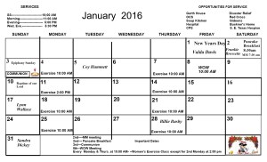 1 Jan.. Calendar 2016