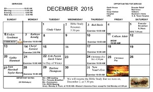 Dec.. Calendar 2015