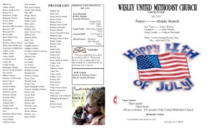 July NL Front Pg & Prayer List 2015