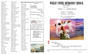 Mar. NL Front Pg & Prayer List 2016