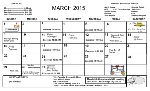 March Calendar 2015