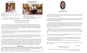 May Newsletter Pastor's article