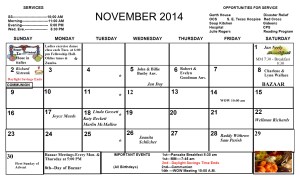 November Calendar 2014