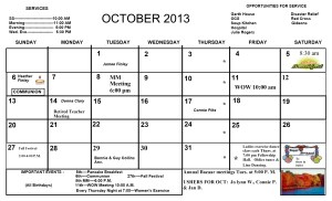 OCT. Calendar 2013
