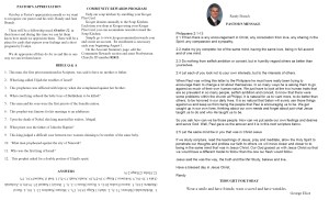 October NL Pastor's Pg & Spotlight 2014